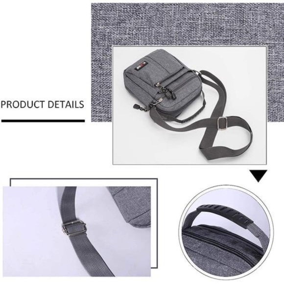 Men's Messenger Bag - Crossbody Shoulder Bags Travel Bag - Picture 6 of 8